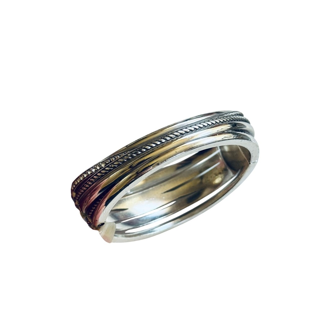 Brighton Neptunes Rings Bangle Bracelet Swarovski Crystal Silver Plated Wide - Picture 6 of 7